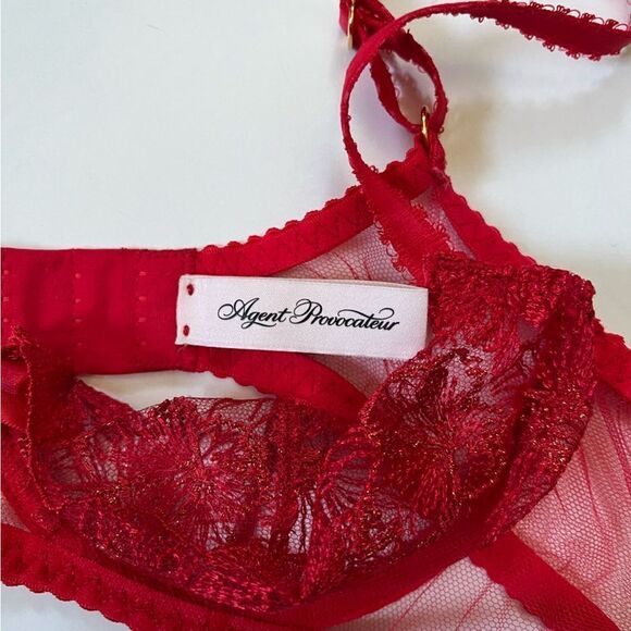 Agent Provocateur Jayce Plunge Underwired Bra Red NWOT 34C - Picture 5 of 11